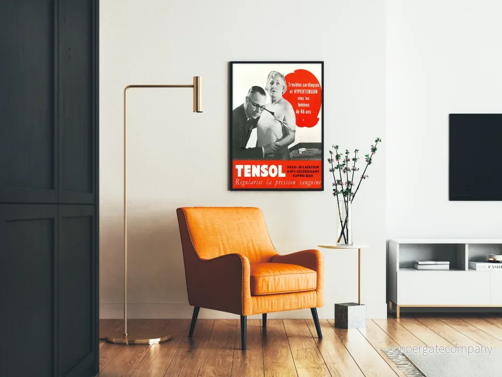 Vintage medicinsk affisch Tensol kvinnlig hypertoni - Bild 2