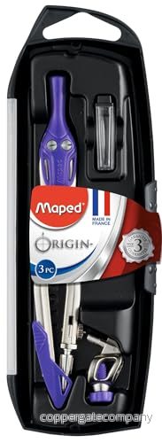 Maped Skolmaterial Origin 3 delad låda Precision Skolkompass Inkluderar 1 Universal Clamp och Minefodral Stålarmar 3154143058118