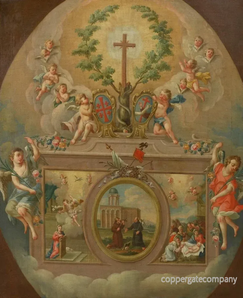 Målning av en religiös brödraskaps votivbild Confrérie François-Xavier de l'église de Lichtenthal Wien IX - Anonym | Konsttryck - Bild 2
