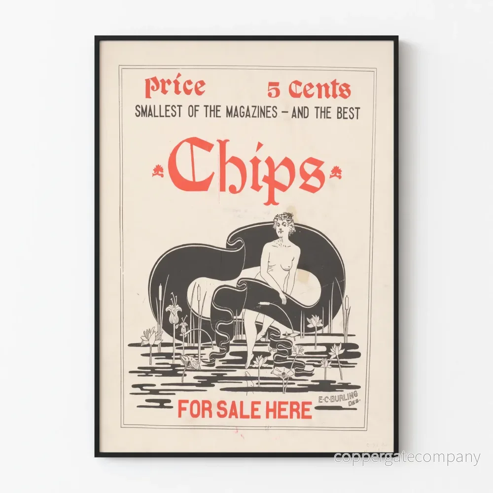Vintage reklamposter "Chips" av E.C. Burling