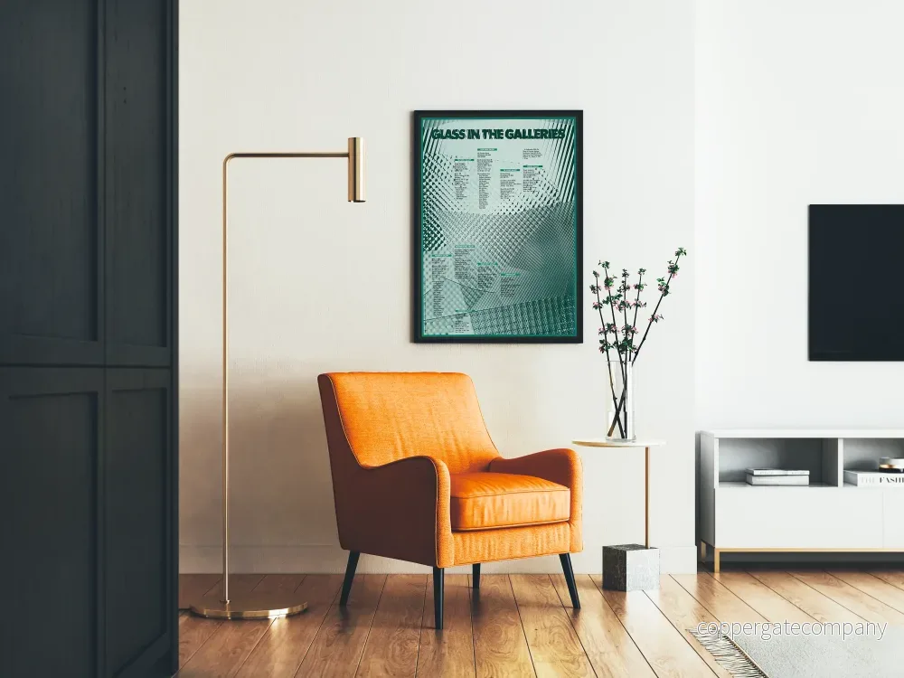 Vintageglasaffisch i gallerierna - konstnärlig väggdekoration - Bild 2