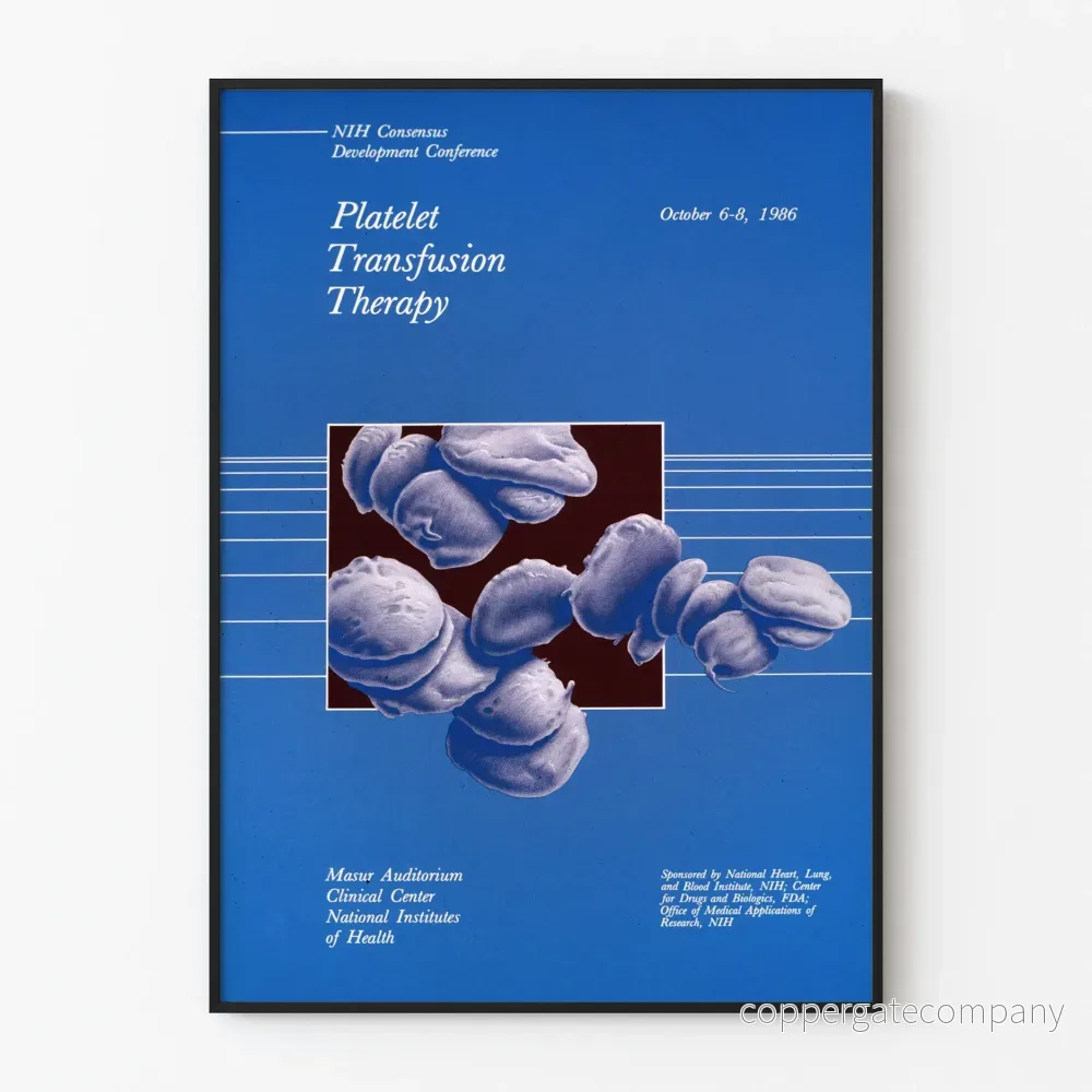 Vintage medicinsk poster för blodplättstransfusionsterapi
