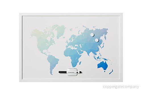 Bi Office whiteboard polygon världskarta 90x60 cm Ram 5603750058496