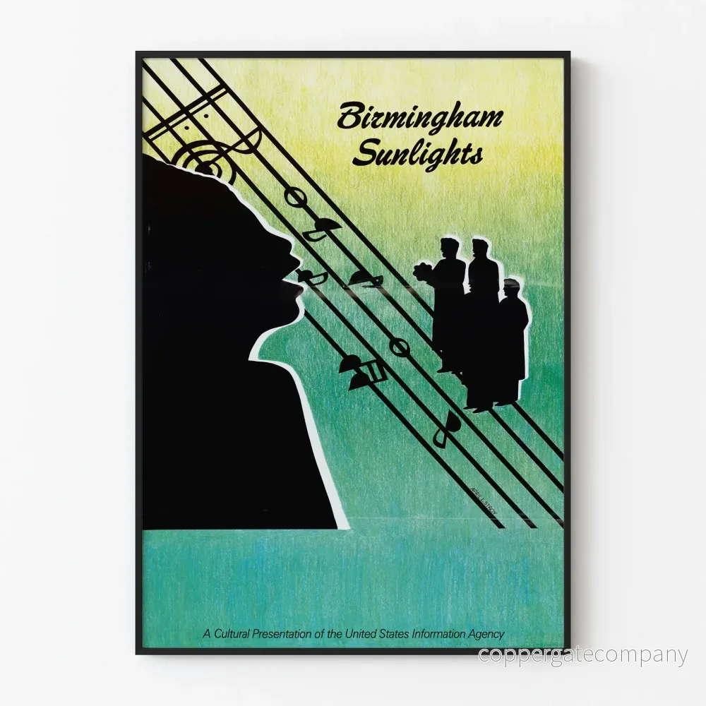 Vintage dekorativ poster Birmingham Sunlights Musik