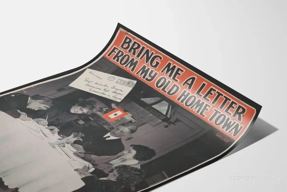 Vintage poster för väggdekoration 'Bring Me a Letter from My Old Home Town' - Bild 3