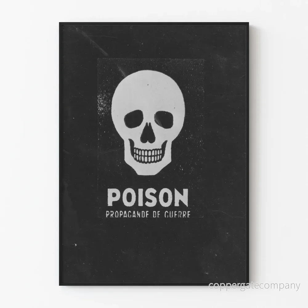 Poster väggdekoration dödskalle Gift krigspropaganda