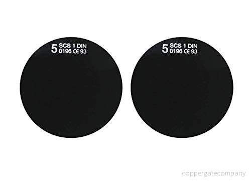 Aulektro 1 par runda skyddsglasögon med en diameter på 50 mm svetsskyddsglas grönt glas, tonat skyddsnivå Din 5 4251155449817