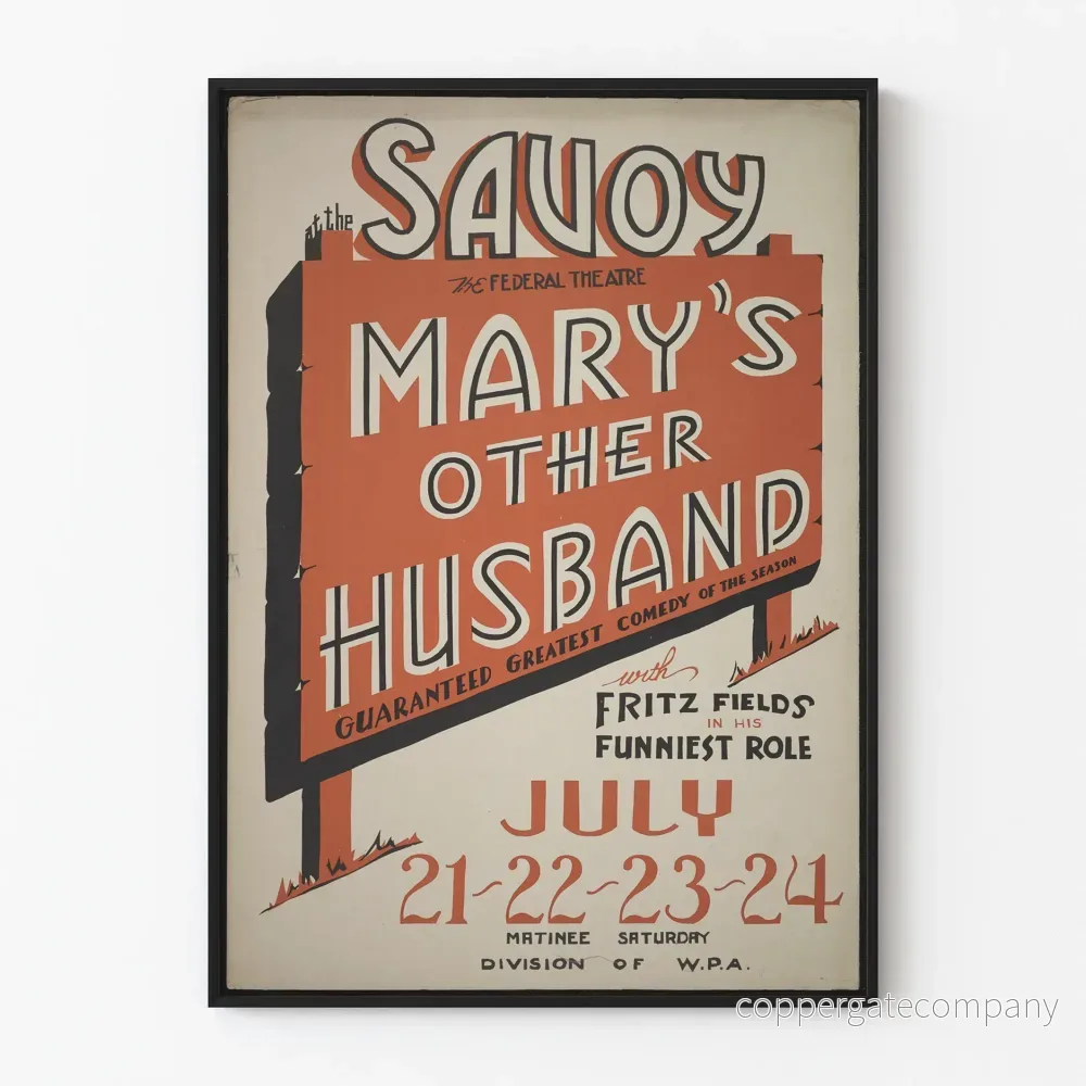 Vintageposter för Mary's Other Husband på Savoy Theatre