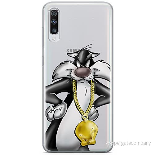 ERT GROUP mobiltelefonfodral för Samsung A70 originalt och officiellt licensierat Looney Tunes mönster Sylvester 003 optimalt anpassad till formen på mobiltelefonen, gedeeltelijk transparant 5902980473155