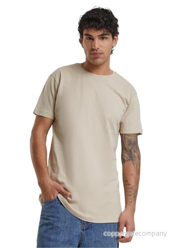 Urban Classics herr T tröja Shaped Long Tee, Elfenben (sand), M 4053838127568