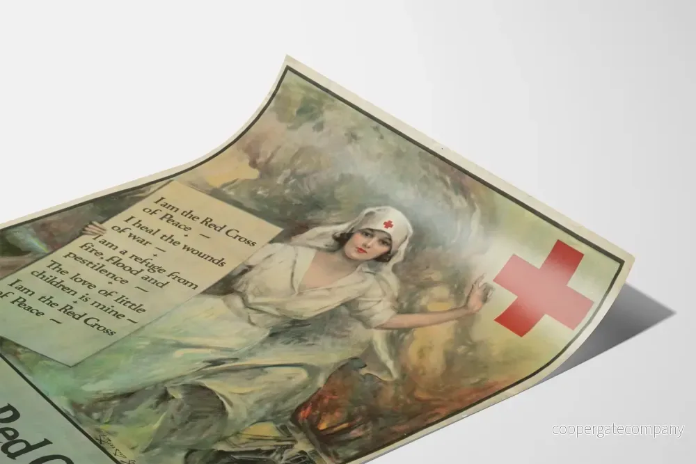 Vintageposter av den amerikanska Röda Korset i tjänst för de sårade - Bild 3
