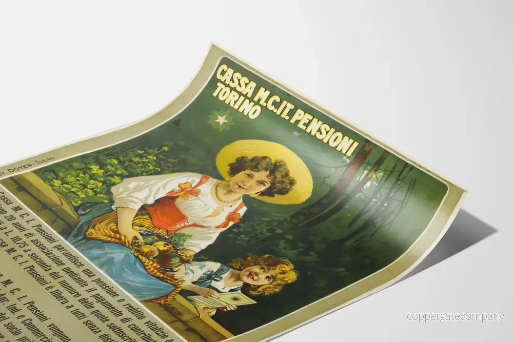 Vintageposter Cassa M.C.I. Pensioni Torino för väggdekoration - Bild 3