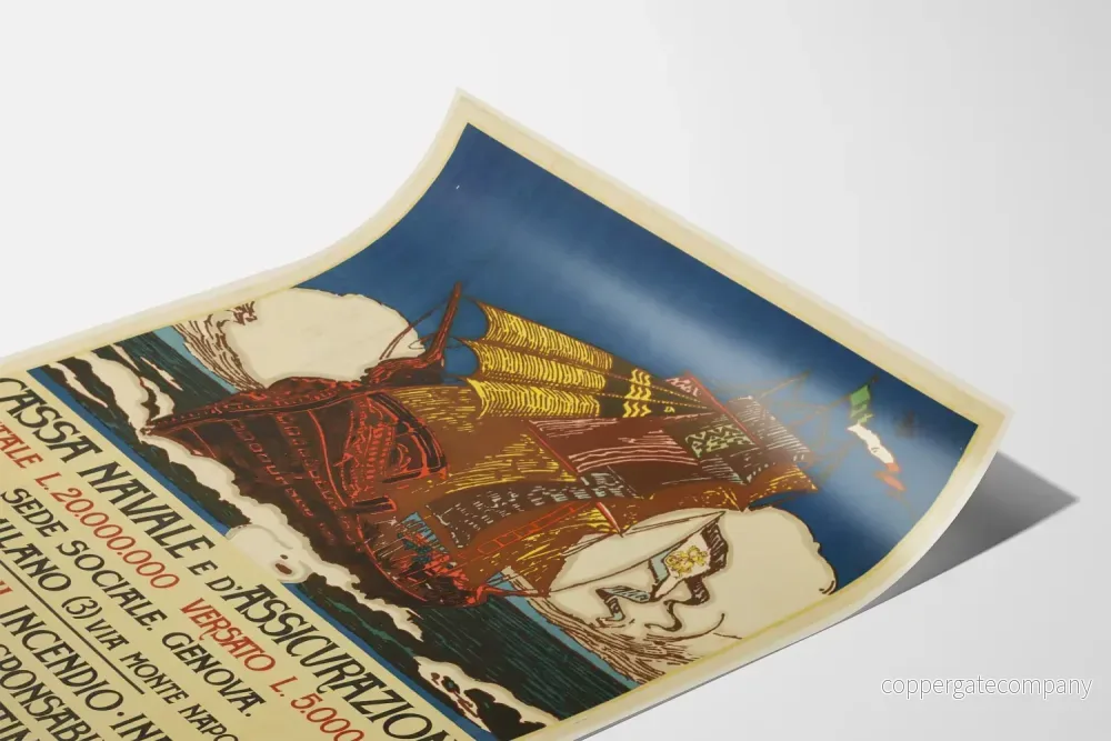 Vintageposter för Cassa Navale e d'Assicurazioni Bateau à Voiles - Bild 3