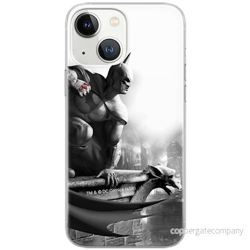ERT GROUP mobiltelefonfodral för Iphone 13 MINI originalt och officiellt licensierat DC mönster Batman 017 Vit optimalt anpassad till formen på mobiltelefonen, fodral tillverkad av TPU plast 5903932880595