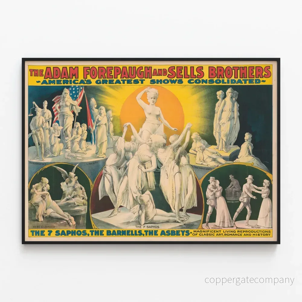 Vintageposter The Adam Forepaugh and Sells Brothers - Retro väggdekor