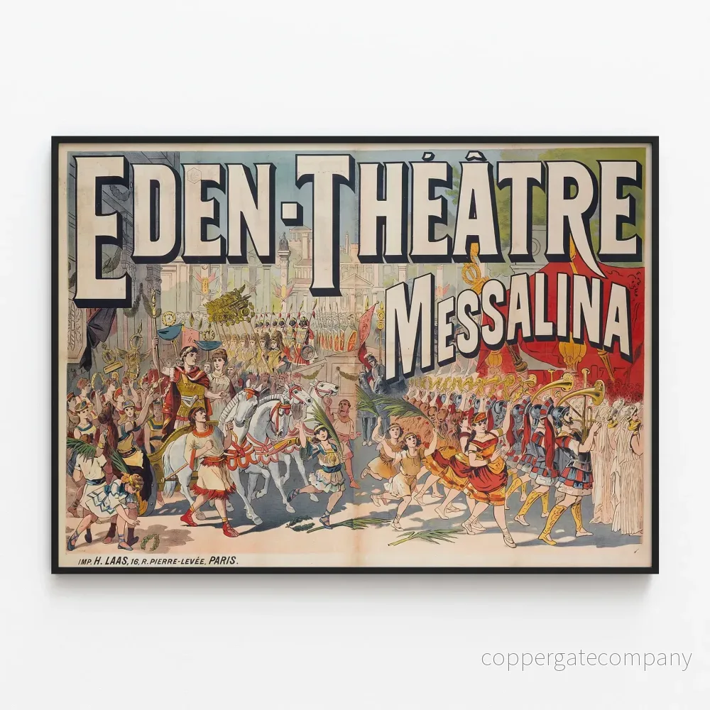 Gammal poster Eden-Teatern Messalina väggdekoration vintage Gammal poster Eden-Teatern Messalina väggdekoration vintage
