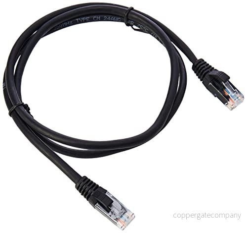 C2G 1M Cat5e Ethernet RJ45 höghastighetsnätverkskabel, LAN bly sömlöst UTP LSZH BLK 757120824121