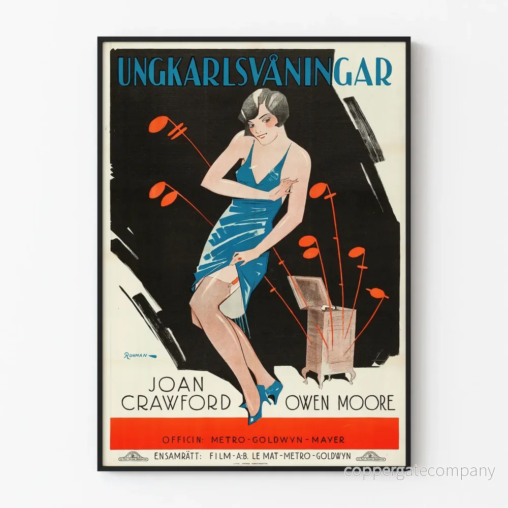 Vintage filmposter med Joan Crawford för väggdekoration