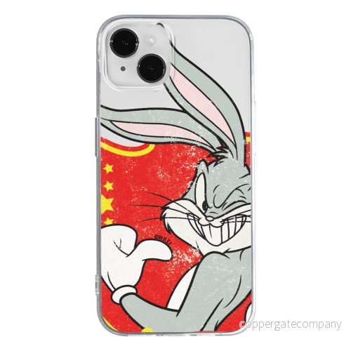 ERT GROUP mobiltelefonfodral för Apple Iphone 14 originalt och officiellt licensierat Looney Tunes mönster Bugs 010 optimalt anpassad till formen på mobiltelefonen, gedeeltelijk transparant 5905131877703