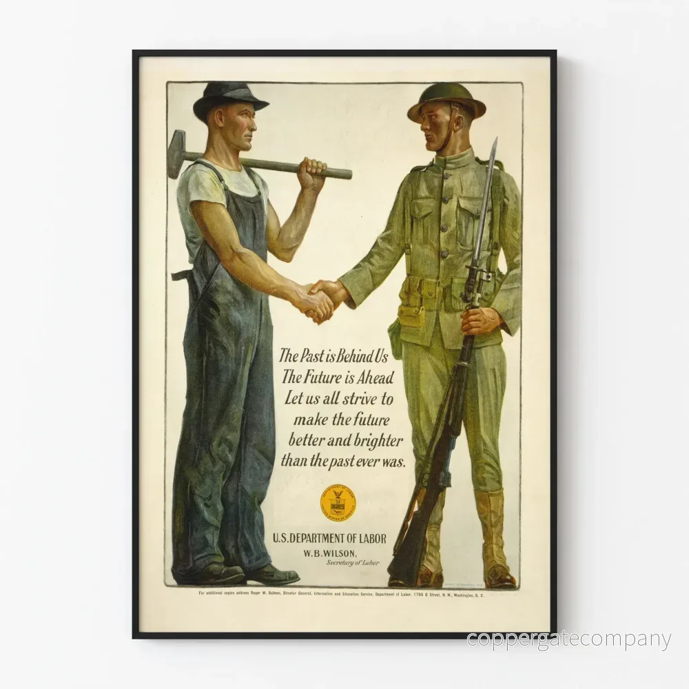 Väggposter i vintagestil The Past Is Behind Us - Inspiration och Enhet