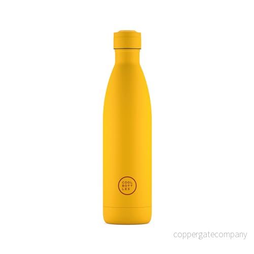 Cool Bottles Vattenflaska i rostfritt stål 750 ml Vivid Yellow 30,5 x 7 cm Lufttät termisk flaska Kalla drycker 36 timmar och varma 18 Triple Technology BPA Free 8436583302392