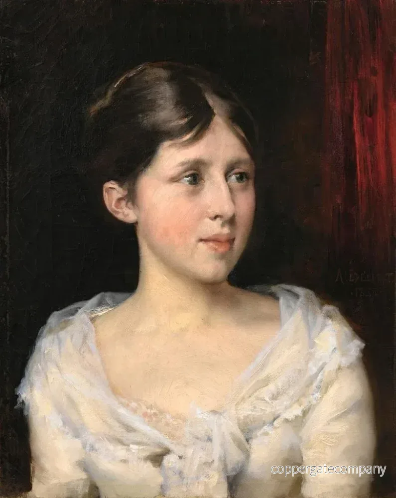 Målning Flicka i vit klänning - Albert Edelfelt | Konsttryck - Bild 2