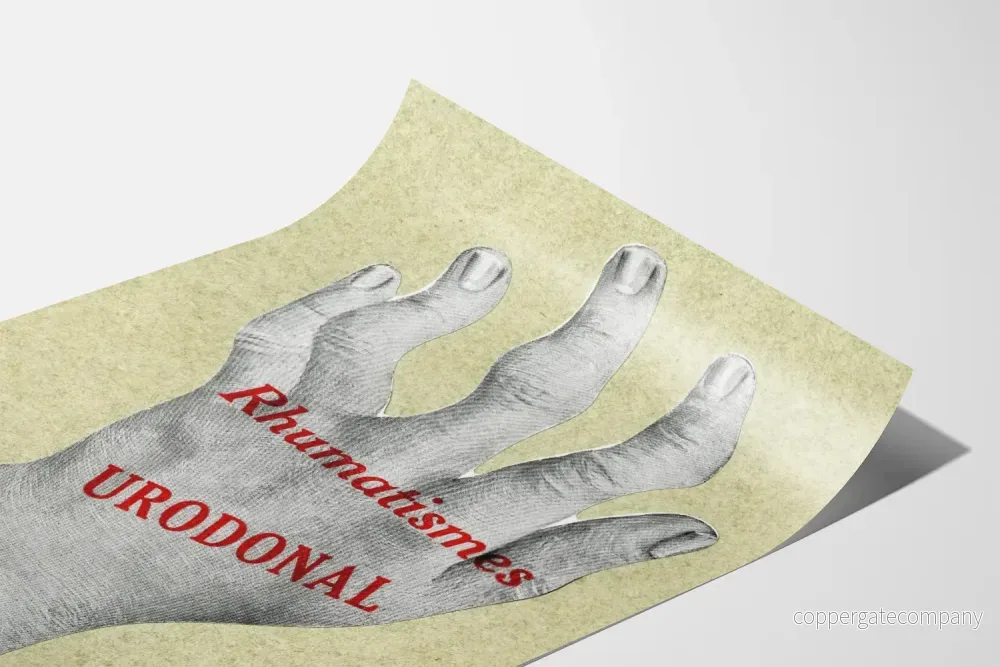 Vintage affisch med förvriden hand för reumatism - Urodonal - Bild 3