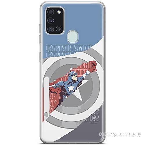 ERT GROUP mobiltelefonfodral för Samsung A21s originalt och officiellt licensierat Marvel mönster Captain America 013 optimalt anpassad till formen på mobiltelefonen, fodral tillverkad av TPU plast 5903040263846