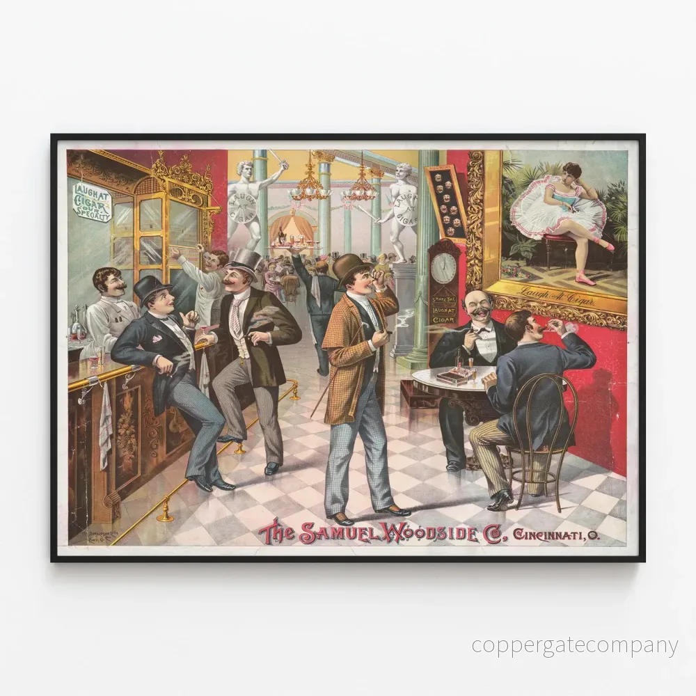 Vintageposter The Samuel Woodside Co. Cincinnati för inomhusväggdekoration