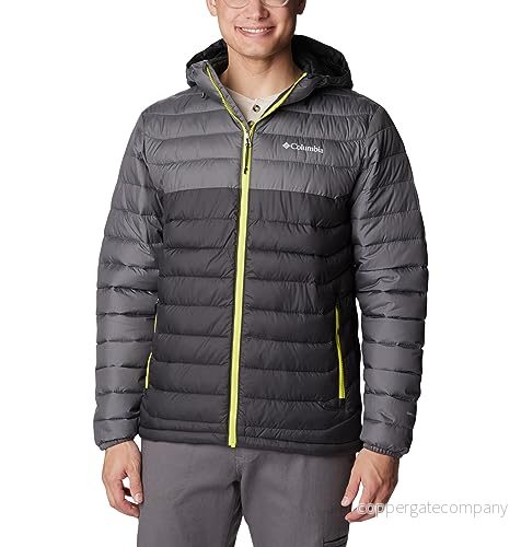 Columbia herr Dunjacka med huva Powder Lite Hooded Jacket, Shark, City Grey., XL 195979178123