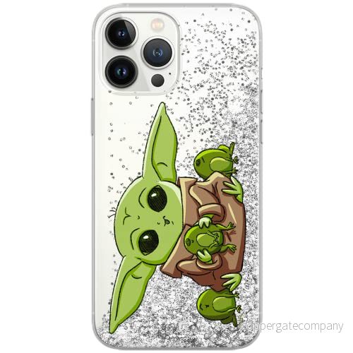 ERT GROUP mobiltelefonfodral för Apple Iphone XS Max originalt och officiellt licensierat Star Wars mönster Baby Yoda 014 Vit anpassad till formen på mobiltelefonen, med glitter overflow effekt 5904805057212