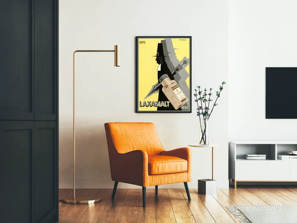Vintage reklamposter Laxamalt - Retro väggdekoration 1935 - Bild 2