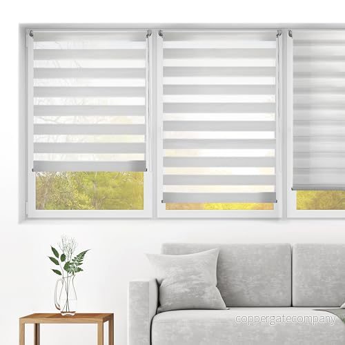 Blindecor Indus dubbelrullgardin fästs utan borrning duo rullgardin silvergrå 75 x 150 cm (bredd längd) tygstorlek 72 145 8434363290822