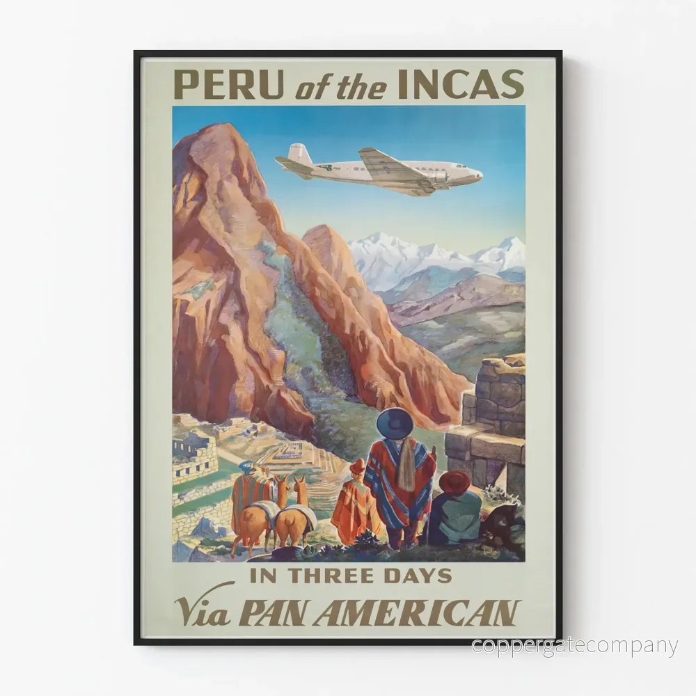 Vintageposter Peru av Inkaerna - Resa med Pan American