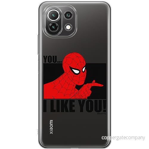 ERT GROUP mobiltelefonfodral för Xiaomi 11 LITE 4G / 5G originalt och officiellt licensierat Marvel mönster Spider Man 034 anpassad till formen på mobiltelefonen, gedeeltelijk transparant 5905795010164