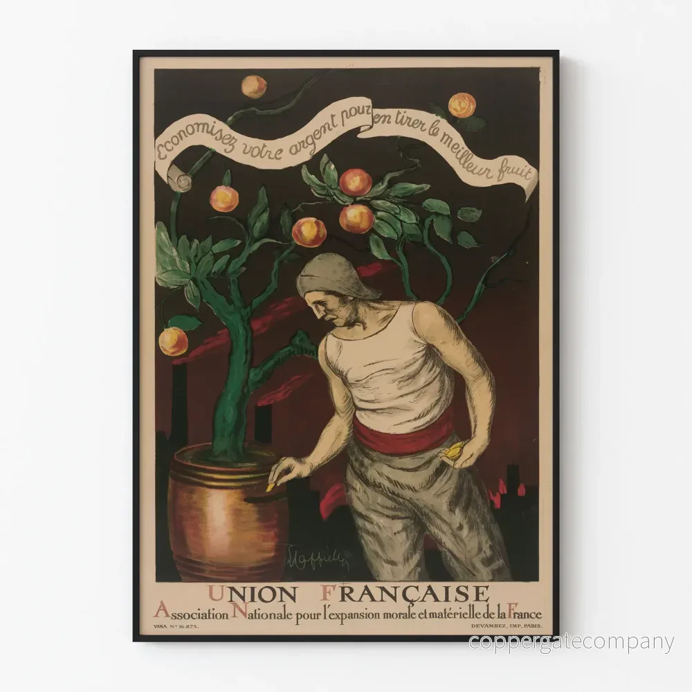 Vintageaffisch Franska Unionen nationella förening