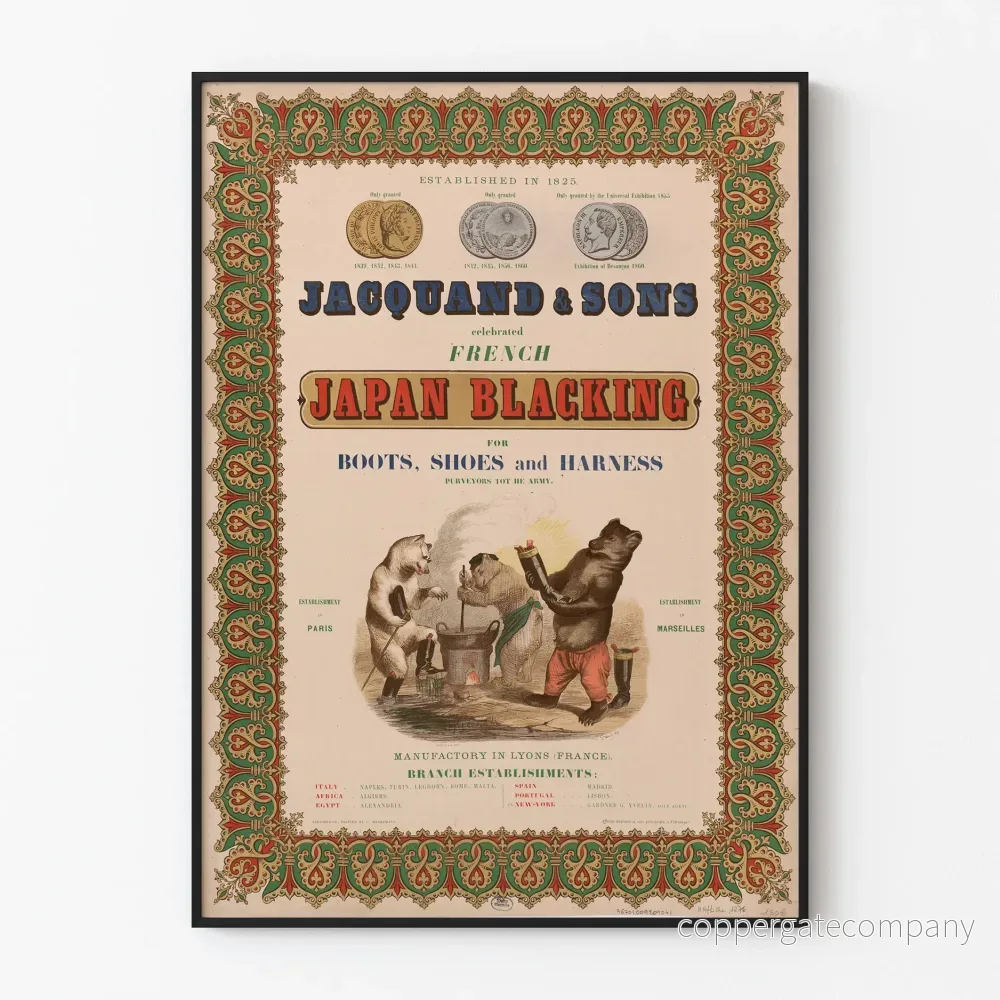 Vintageposter Jacquand & Sons - Väggdekoration Frankrike 1800-talet