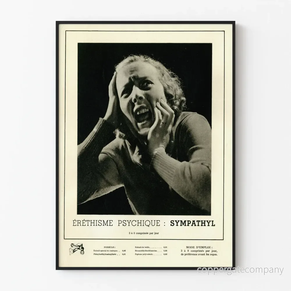 Vintageaffisch Érétisme Psykisk Sympati för väggdekoration