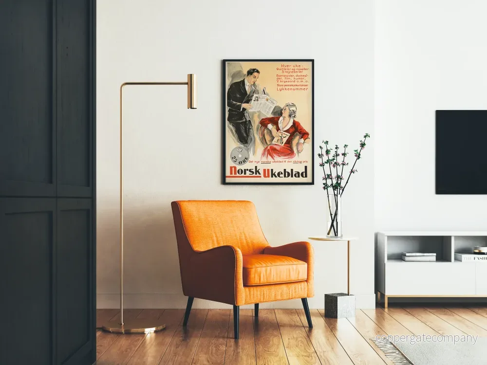 Vintage reklamposter Norsk Ukeblad för väggdekoration - Bild 2