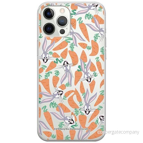 ERT GROUP mobiltelefonfodral för Iphone 12/12 PRO originalt och officiellt licensierat Looney Tunes mönster Bugs 017 optimalt anpassad till formen på mobiltelefonen, gedeeltelijk transparant 5905795080365