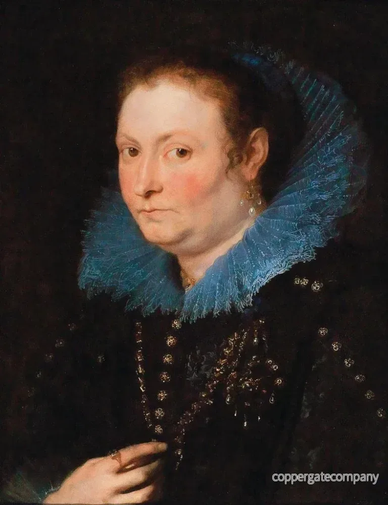 Målning porträtt av en dam i halvfigur, betraktad som en genuesisk adelskvinna - Antoine van Dyck | Konsttryck - Bild 2