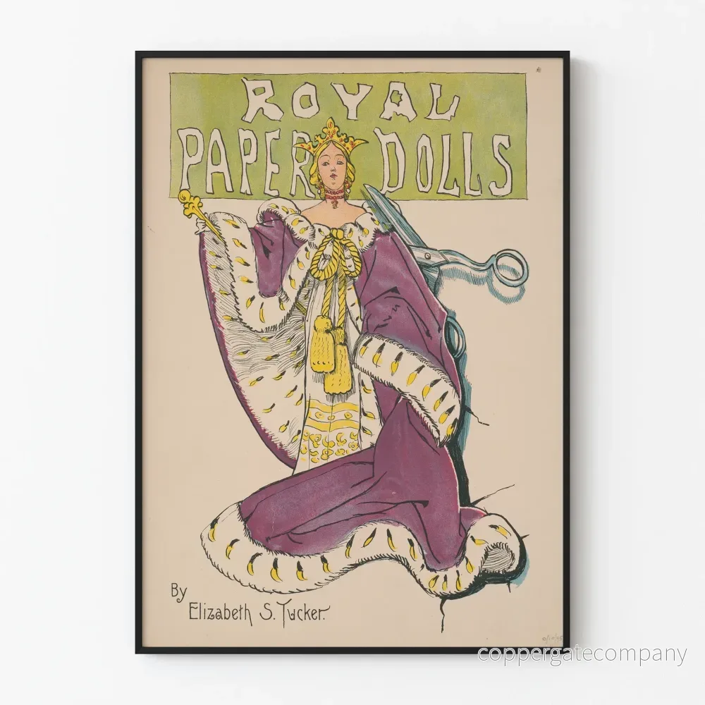 Vintageposter Royal Paper Dolls av Elizabeth S. Tucker
