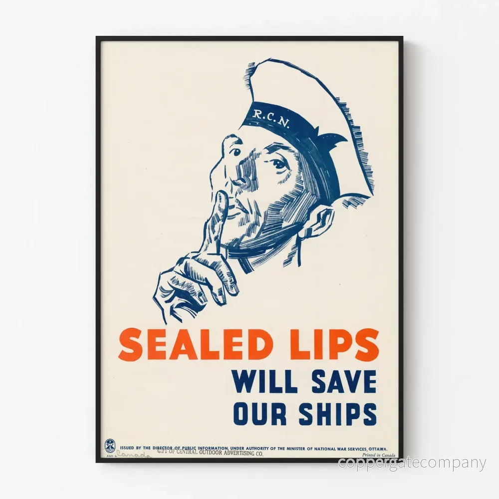 Vintage marinposter Sealed Lips väggdekoration