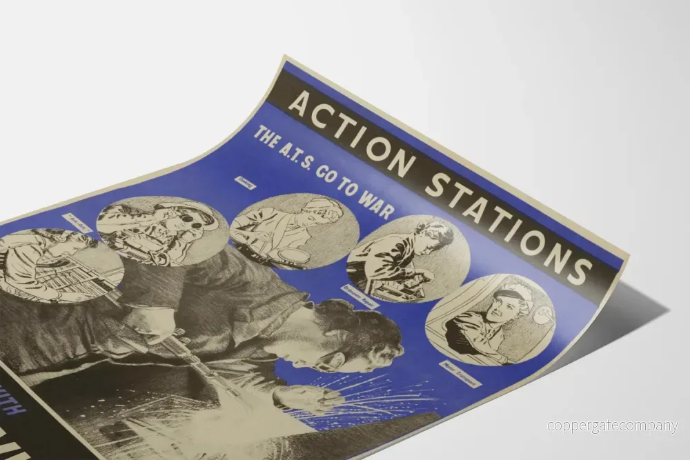 Vintageposter Action Stations - Krigsbesparingar - Bild 3