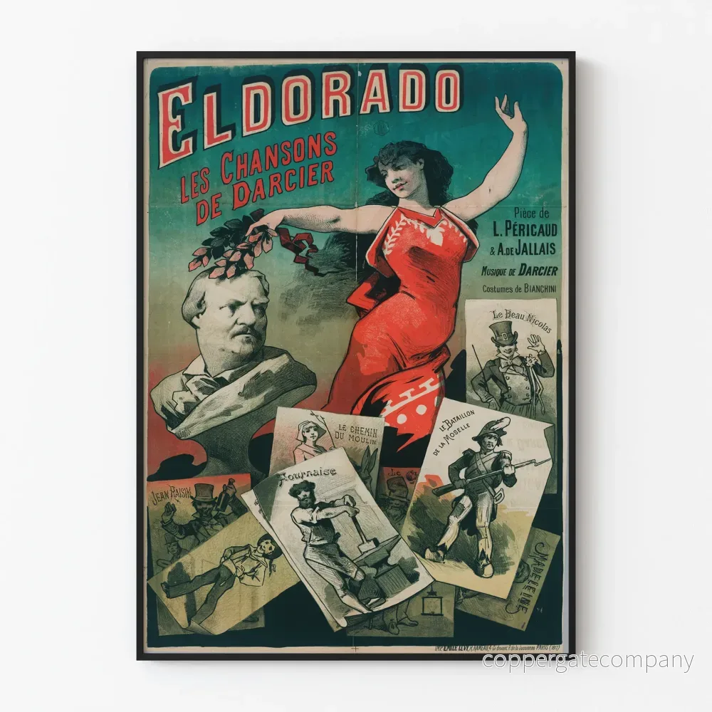 Vintageposter Eldorado Darciers sånger väggdekoration