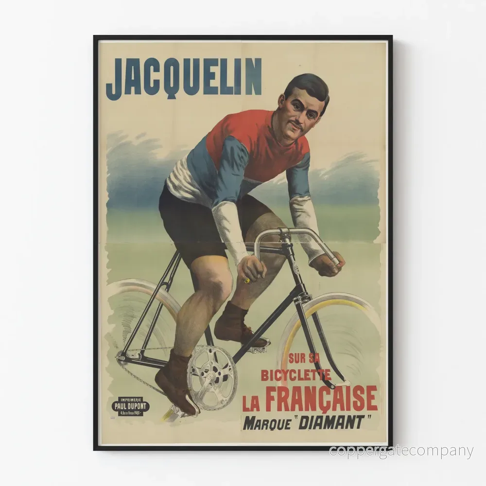 Vintage dekorativ poster Edmond Jacquelin Vélo La Française Diamant