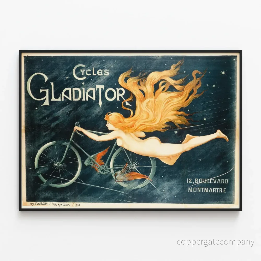 Vintageposter Cycles Gladiator – Retro väggdekoration