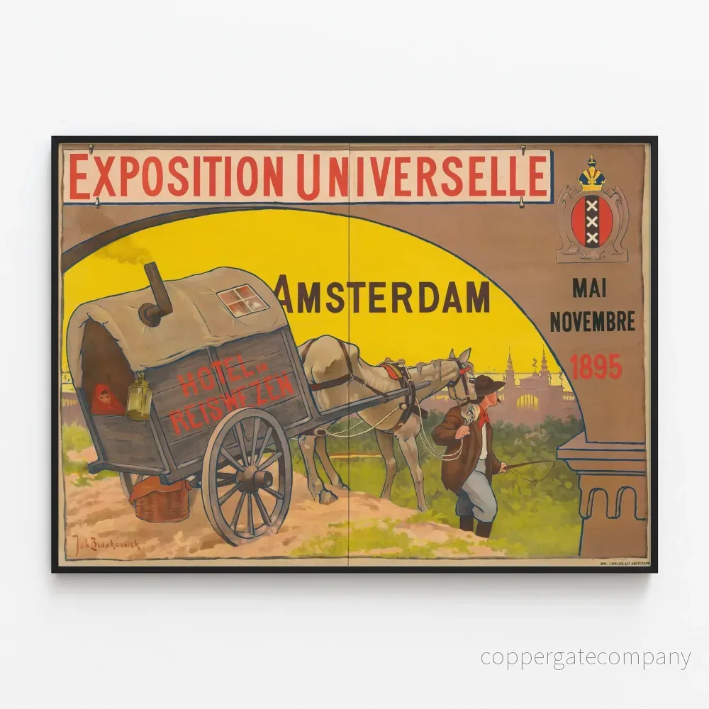 Vintageposter från världsutställningen i Amsterdam 1895