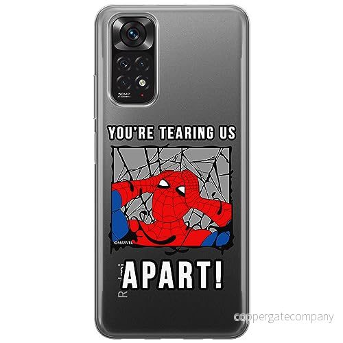 ERT GROUP mobiltelefonfodral för Xiaomi REDMI NOTE 11 4G/ 11S 4G originalt och officiellt licensierat Marvel mönster Spider Man 035 anpassad till formen på mobiltelefonen, gedeeltelijk transparant 5905795011635