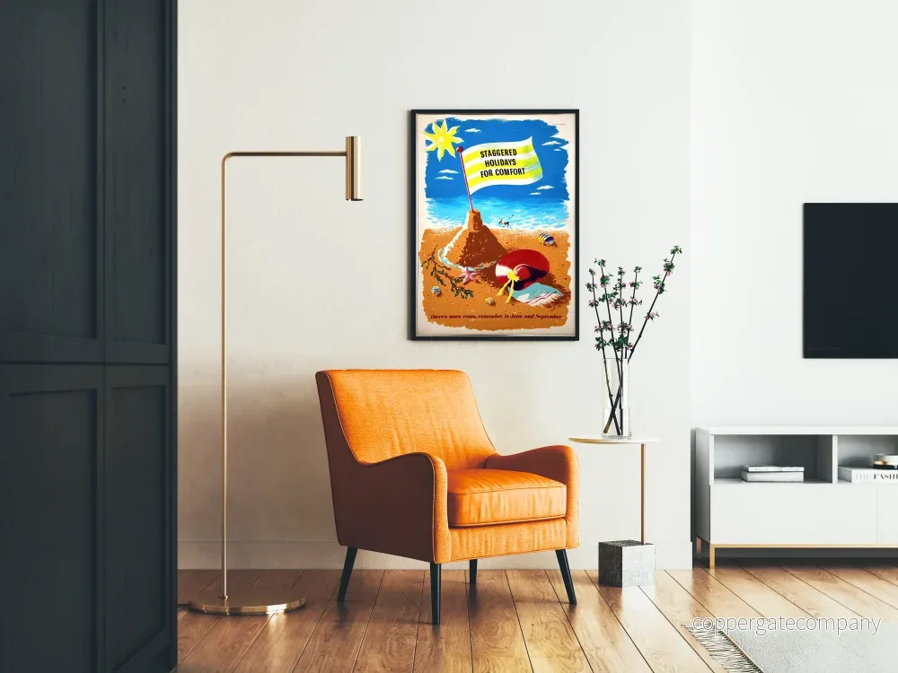 Vintageposter med semester, avvikande motiv, strand och komfort - Bild 2